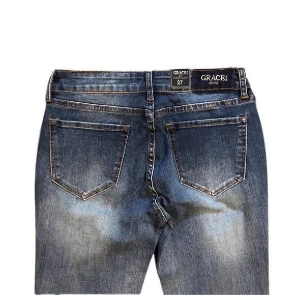 NWT Grace Jeans Classic 2 Tones Washu Mid Rise Skinny Jean - Picture 12 of 13